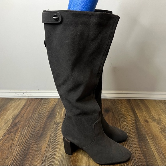 ALFANI Nessii Step 'N Flex Wide-Calf Knee High Dress Boots Sz 7 NWT Gray Leather - Picture 4 of 12